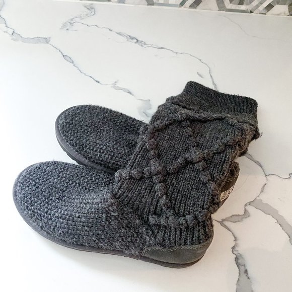 UGG CLASSIC TALL ARGYLE KNIT BOOTS - DARK GREY - Picture 3 of 7